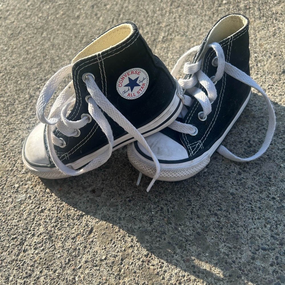 Converse Kids Black and White High-Top Sneakers